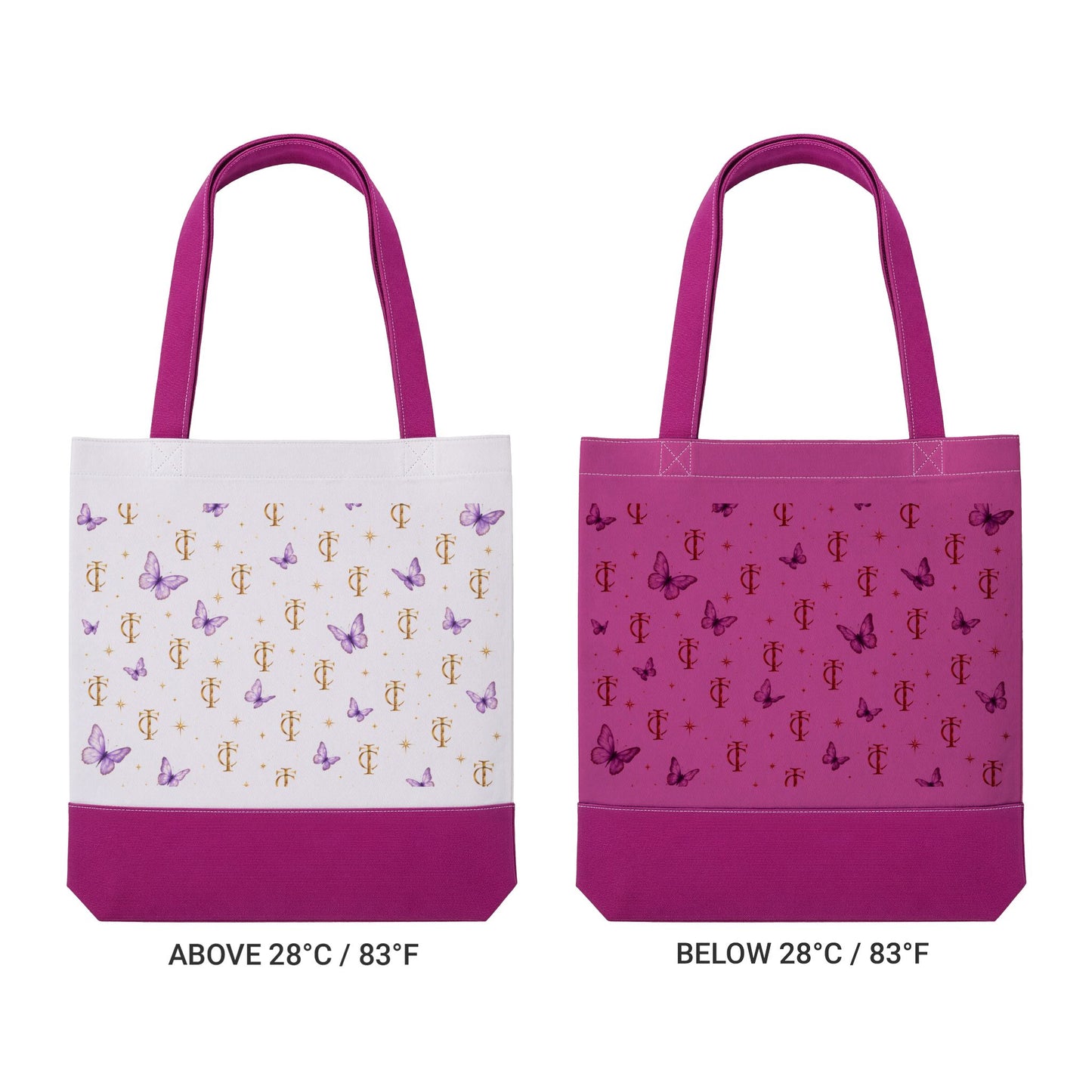 Thermochromic Butterfly Tote Bag — Color-Changing AOP Carryall
