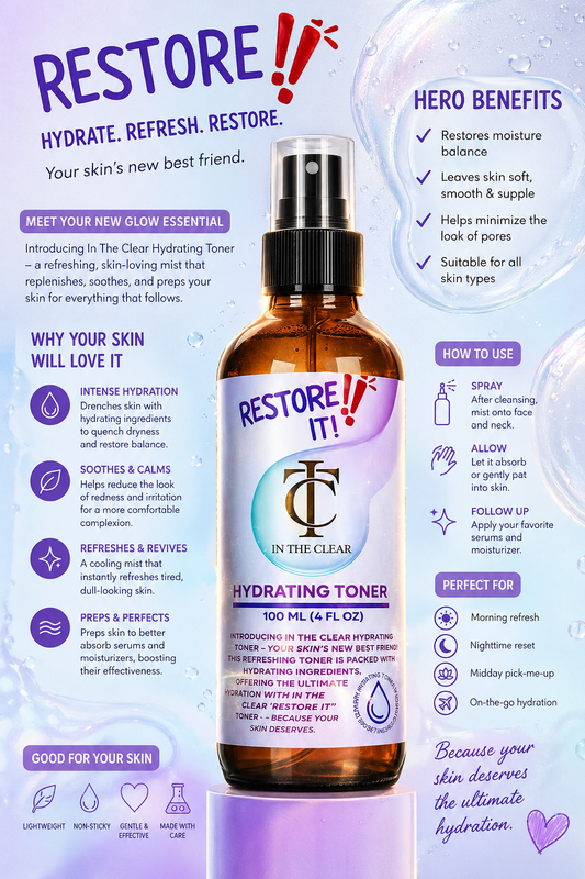Clear Rountine Facial Cleanser, Hydrating Toner, Hyperpigmentation serum