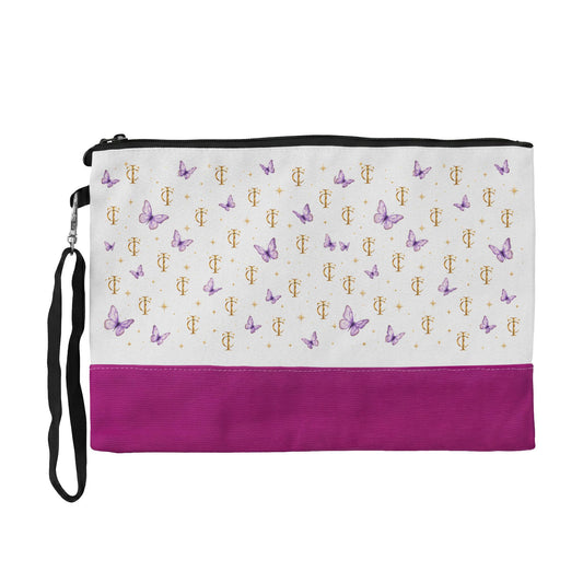Thermochromic Butterfly Cosmetic Bag — Color-Changing Makeup Pouch with Wrist Strap