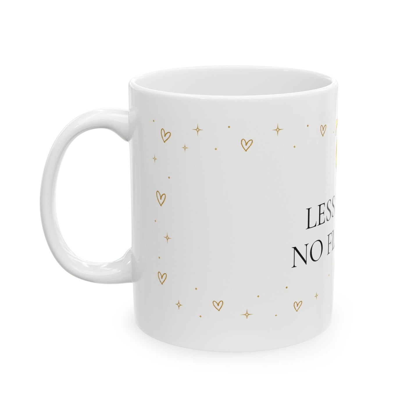 "Less Sugar No Flare Ups" Gold Heart Inspirational Coffee Mug