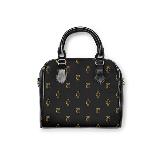 ITC Black & Gold Shoulder Handbag