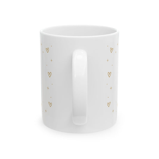 "Less Sugar No Flare Ups" Gold Heart Inspirational Coffee Mug