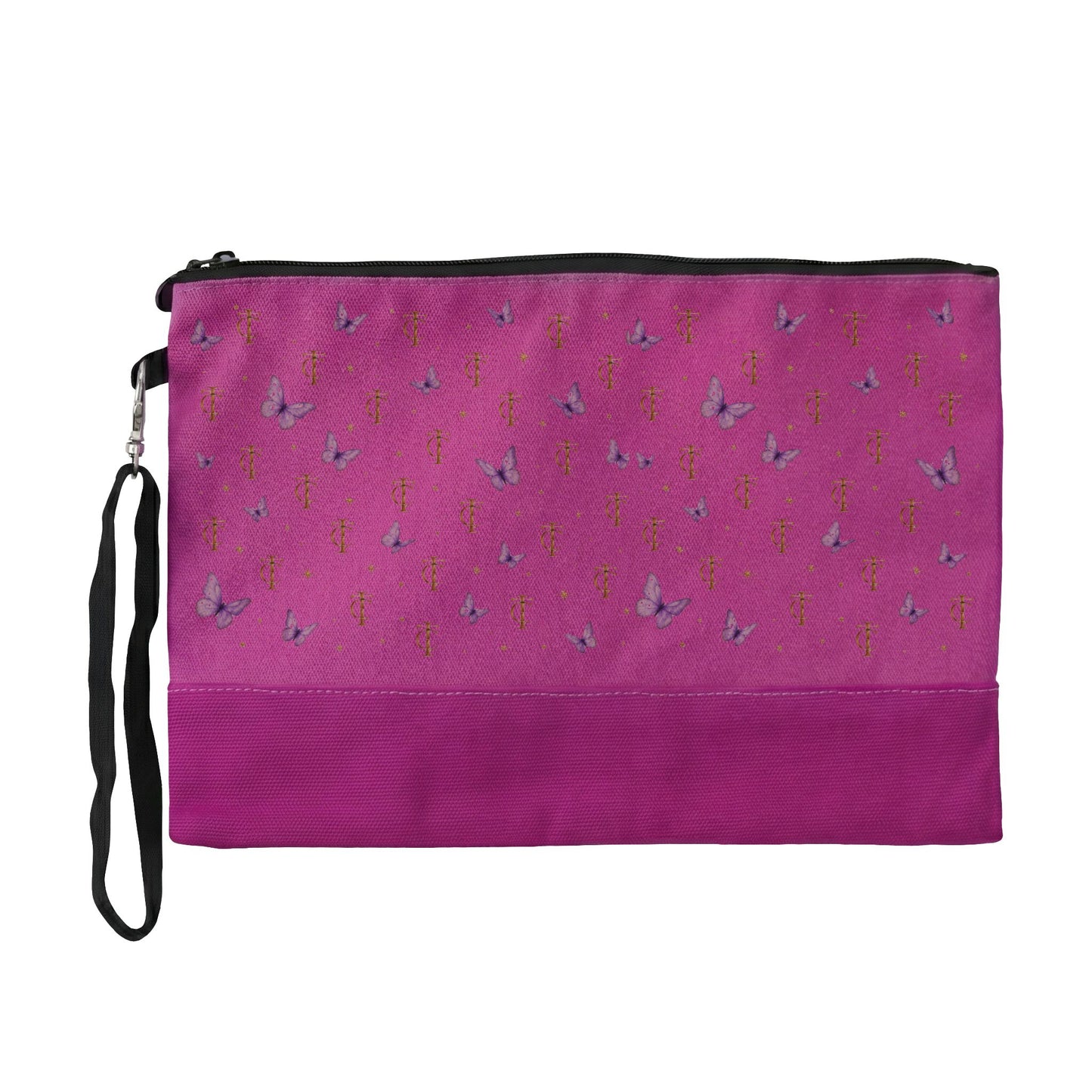 Thermochromic Butterfly Cosmetic Bag — Color-Changing Makeup Pouch with Wrist Strap