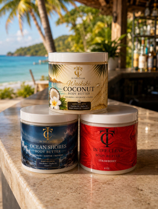 Tropical Trio Whipped Body Butters - Coconut, Strawberry, Ocean Scents - Beauty & Personal Care Bath Body Moisturizers