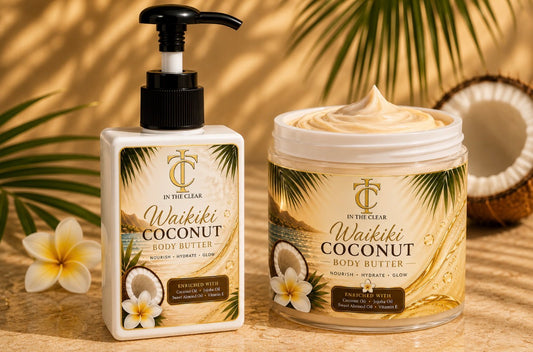 Island Bundle Natural Blend Coconut Scented Body Care Set - Moisturizing Body Oil & Whipped Butter to Hydrate Dry Skin